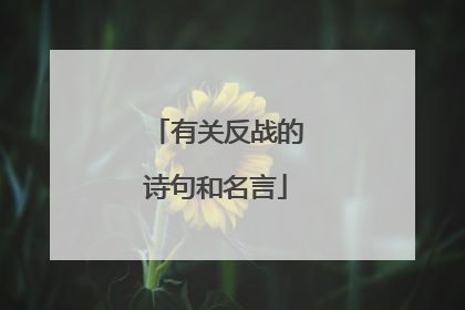 有关反战的诗句和名言