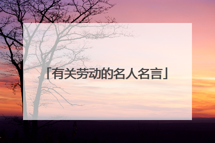 有关劳动的名人名言