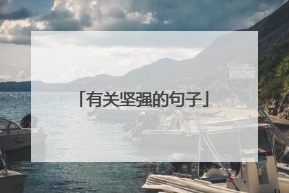 有关坚强的句子
