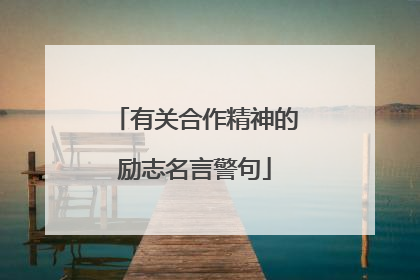 有关合作精神的励志名言警句