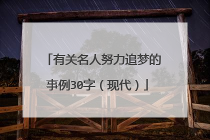 有关名人努力追梦的事例30字(现代)