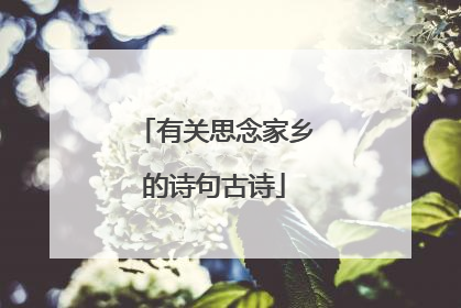 有关思念家乡的诗句古诗