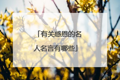 有关感恩的名人名言有哪些