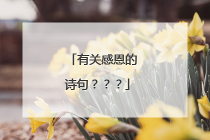 有关感恩的诗句？？？