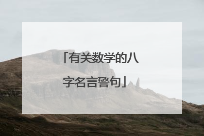 有关数学的八字名言警句