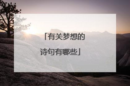 有关梦想的诗句有哪些