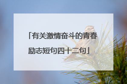 有关激情奋斗的青春励志短句四十二句