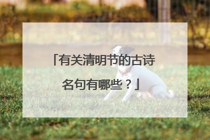 有关清明节的古诗 名句有哪些?