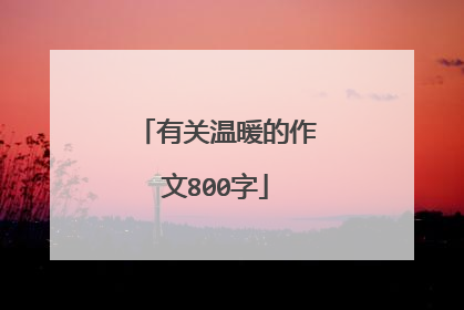 有关温暖的作文800字
