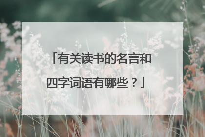 有关读书的名言和四字词语有哪些？