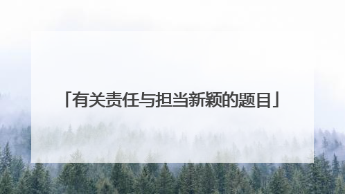 有关责任与担当新颖的题目