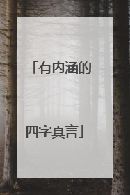 有内涵的四字真言