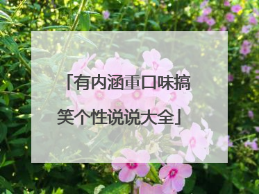 有内涵重口味搞笑个性说说大全