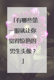 有哪些第一眼就让你觉得惊艳的男生头像?