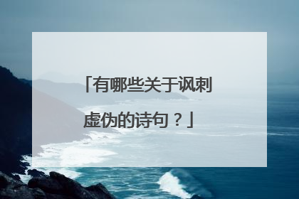 有哪些关于讽刺虚伪的诗句?