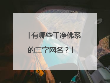 有哪些干净佛系的二字网名？