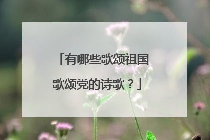 有哪些歌颂祖国歌颂党的诗歌？