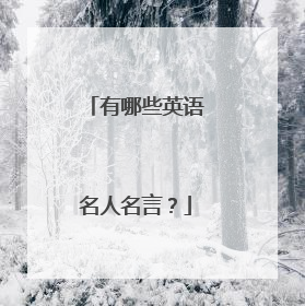 有哪些英语名人名言?