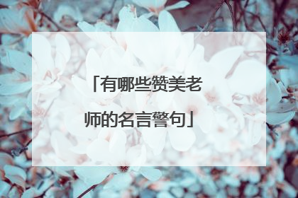 有哪些赞美老师的名言警句