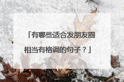 有哪些适合发朋友圈相当有格调的句子?