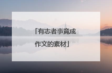 有志者事竟成作文的素材