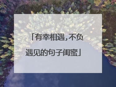 有幸相遇,不负遇见的句子闺蜜