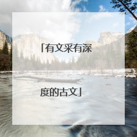 有文采有深度的古文