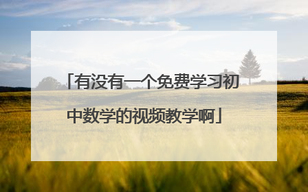 有没有一个免费学习初中数学的视频教学啊