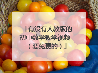 有没有人教版的初中数学教学视频(要免费的)
