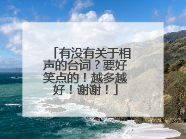 有没有关于相声的台词？要好笑点的！越多越好！谢谢！