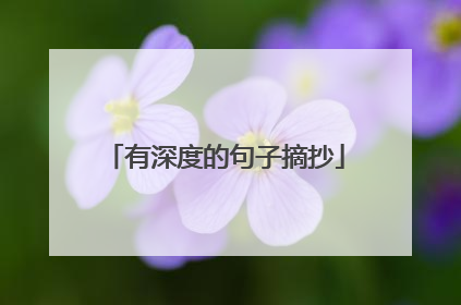 有深度的句子摘抄