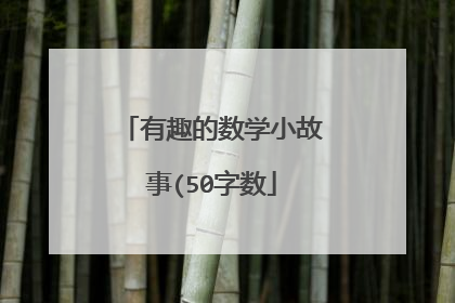 有趣的数学小故事(50字数