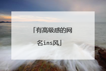 有高级感的网名ins风