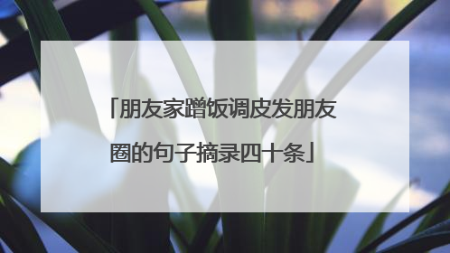 朋友家蹭饭调皮发朋友圈的句子摘录四十条