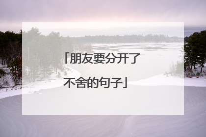 朋友要分开了不舍的句子