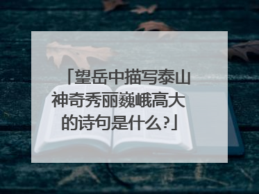望岳中描写泰山神奇秀丽巍峨高大的诗句是什么?