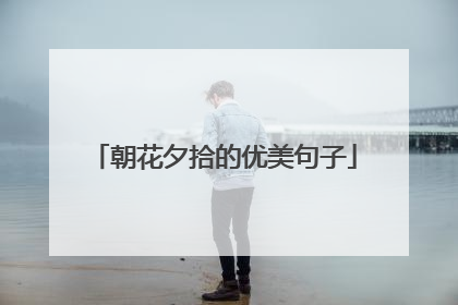 朝花夕拾的优美句子