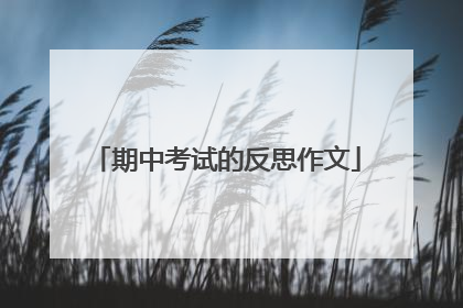 期中考试的反思作文