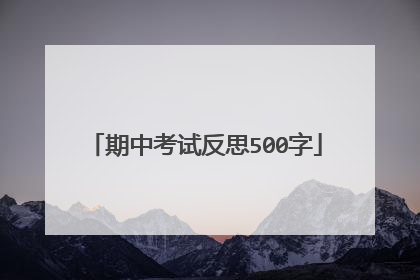 期中考试反思500字