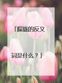 朦胧的反义词是什么？