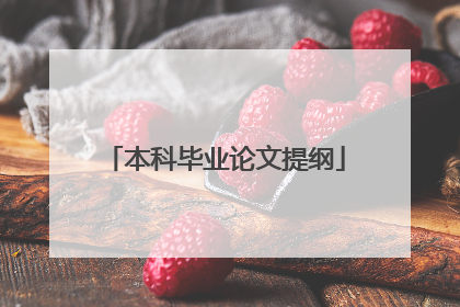 本科毕业论文提纲
