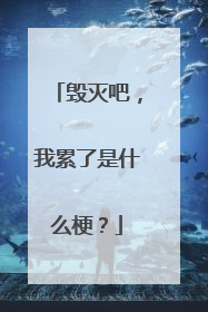 毁灭吧,我累了是什么梗?