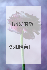 母爱的俗语和格言