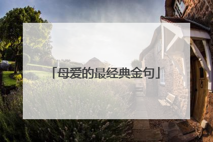 母爱的最经典金句
