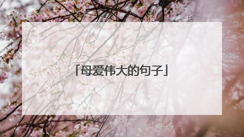 母爱伟大的句子