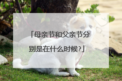 母亲节和父亲节分别是在什么时候?