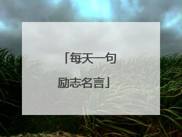 每天一句励志名言