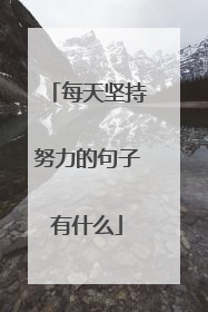 每天坚持努力的句子有什么