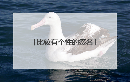 比较有个性的签名