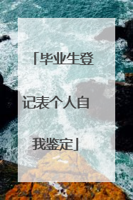 毕业生登记表个人自我鉴定